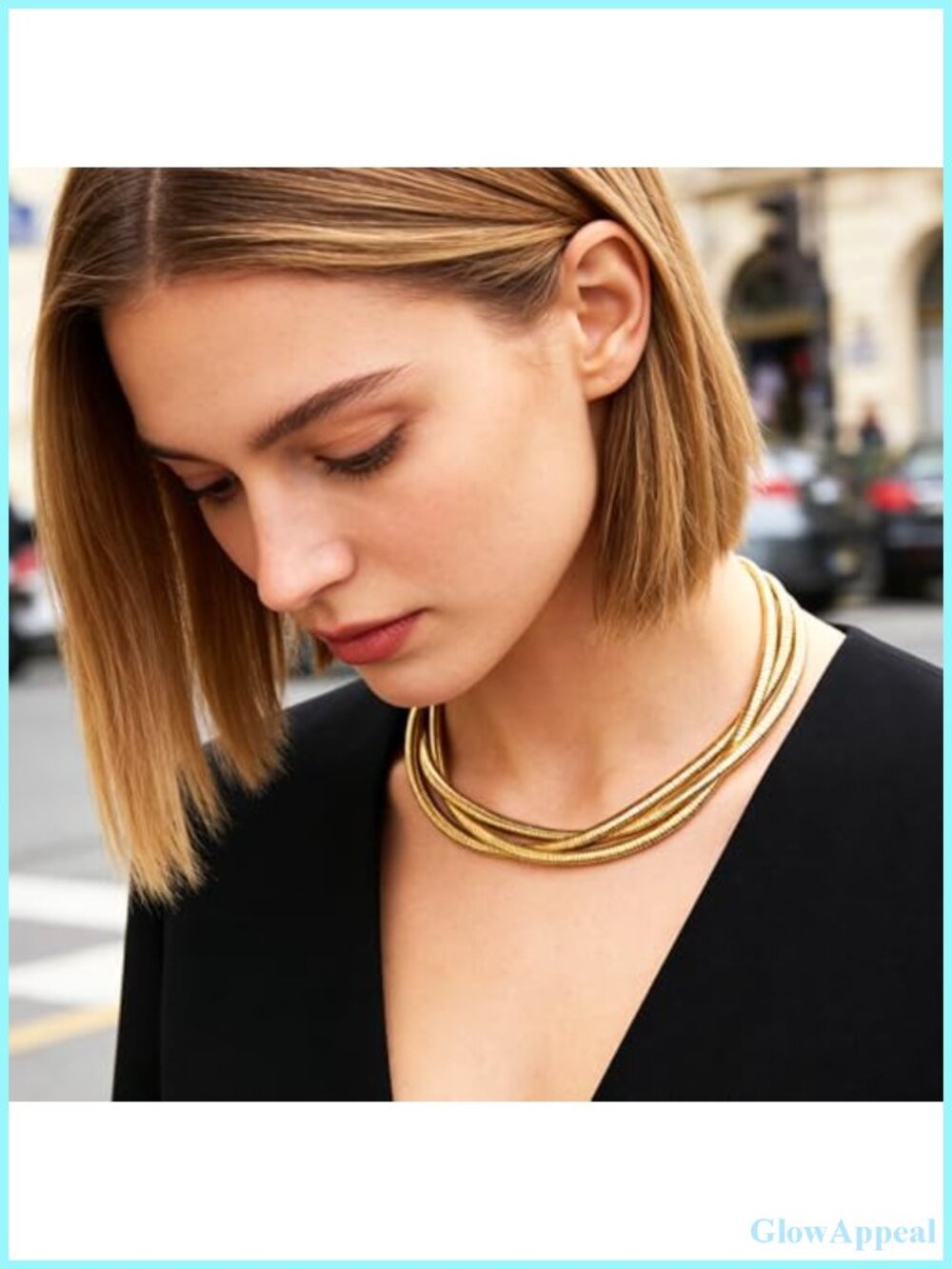 Chunky Gold Necklace Wrap Choker for Women Lightweight Alloy Statement - Picture 2 of 6